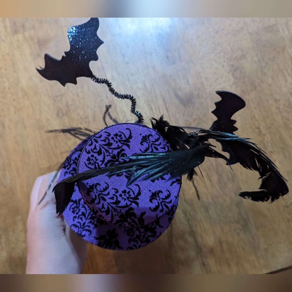 Halloween Bat Top Hat Headband (Adult Sized) - Picture 3 of 4